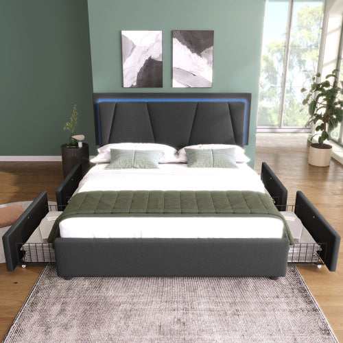 Wooden Storage Bed Bed Frame Size 160cmx200cm
