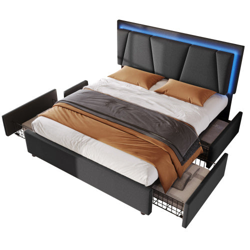 Wooden Storage Bed Bed Frame Size 160cmx200cm