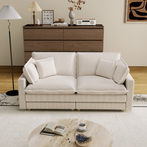 Modular Sectional Sofa,Deep Seat Couch For Living Room , 4 Pillow, Modern L-Shaped Sofa For Living Room Bedroom Apartment