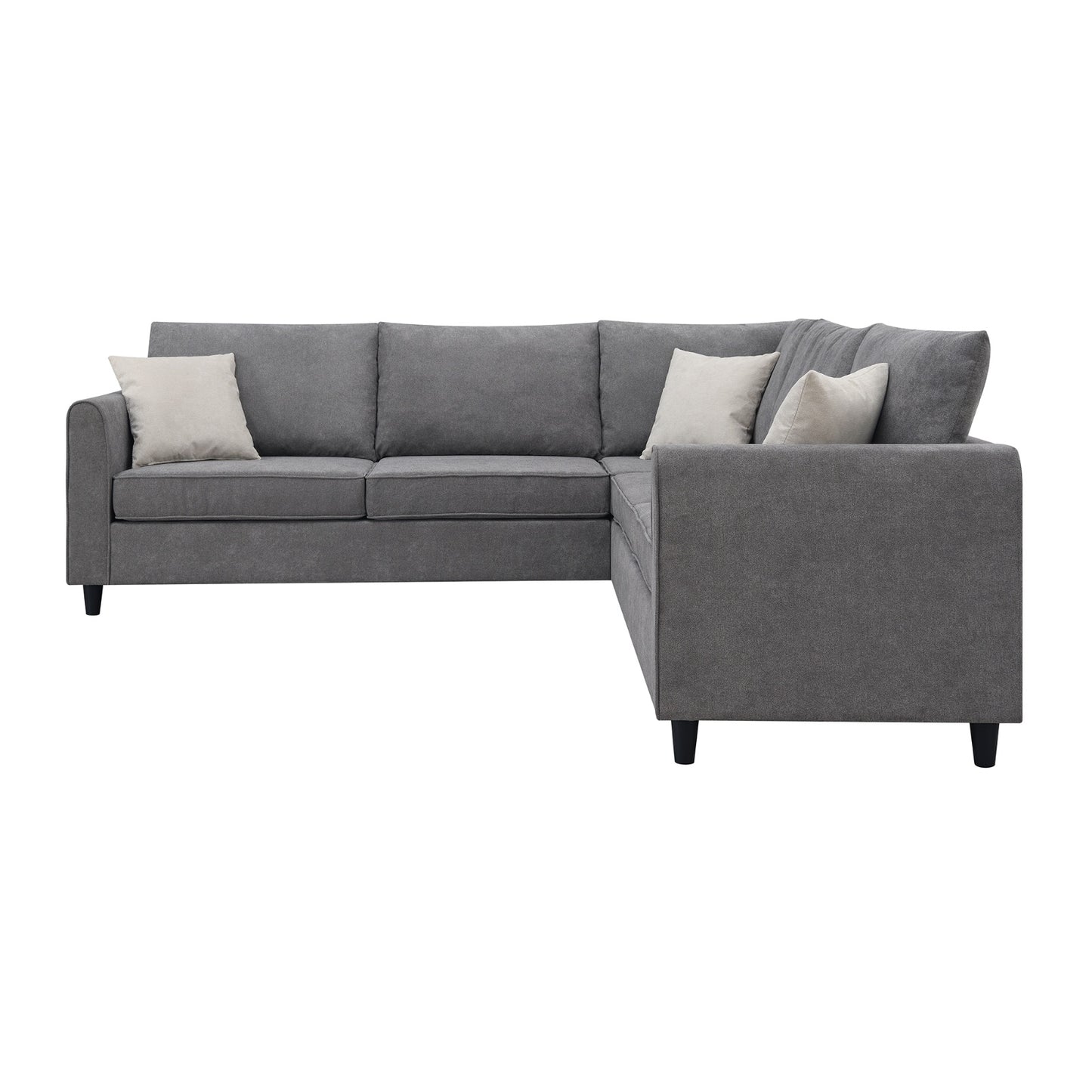 New 91 91 Modern L-Shape Sectional Sofa Upholstered Living Room Couch
