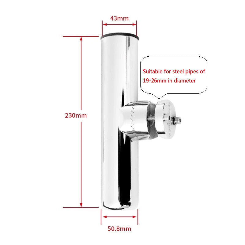 19-25mm Fishing Rod Holder Stainless Steel Rail Mount Rail For Marine Boat