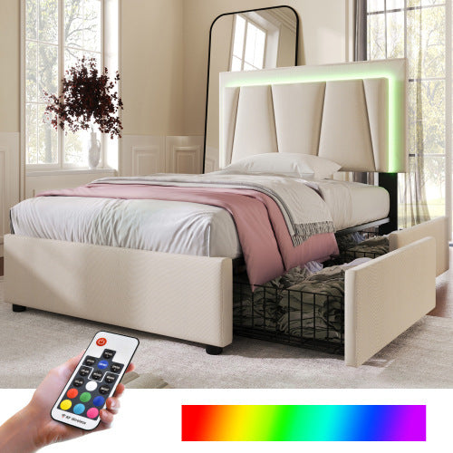Wooden Storage Bed Bed Frame Size 90cmx200cm
