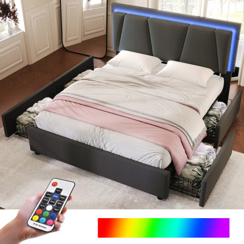Wooden Storage Bed Bed Frame Size 160cmx200cm