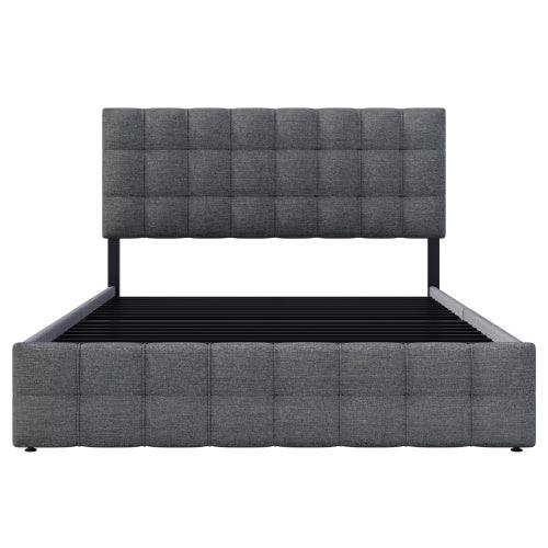 Linen Bed Frame 4 Drawers