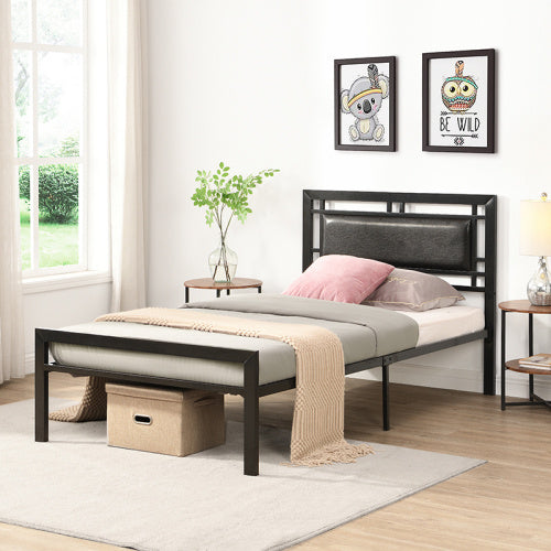 Twin Size Metal Bed Sturdy System Metal Bed Frame ,Modern Style And Comfort To Any Bedroom