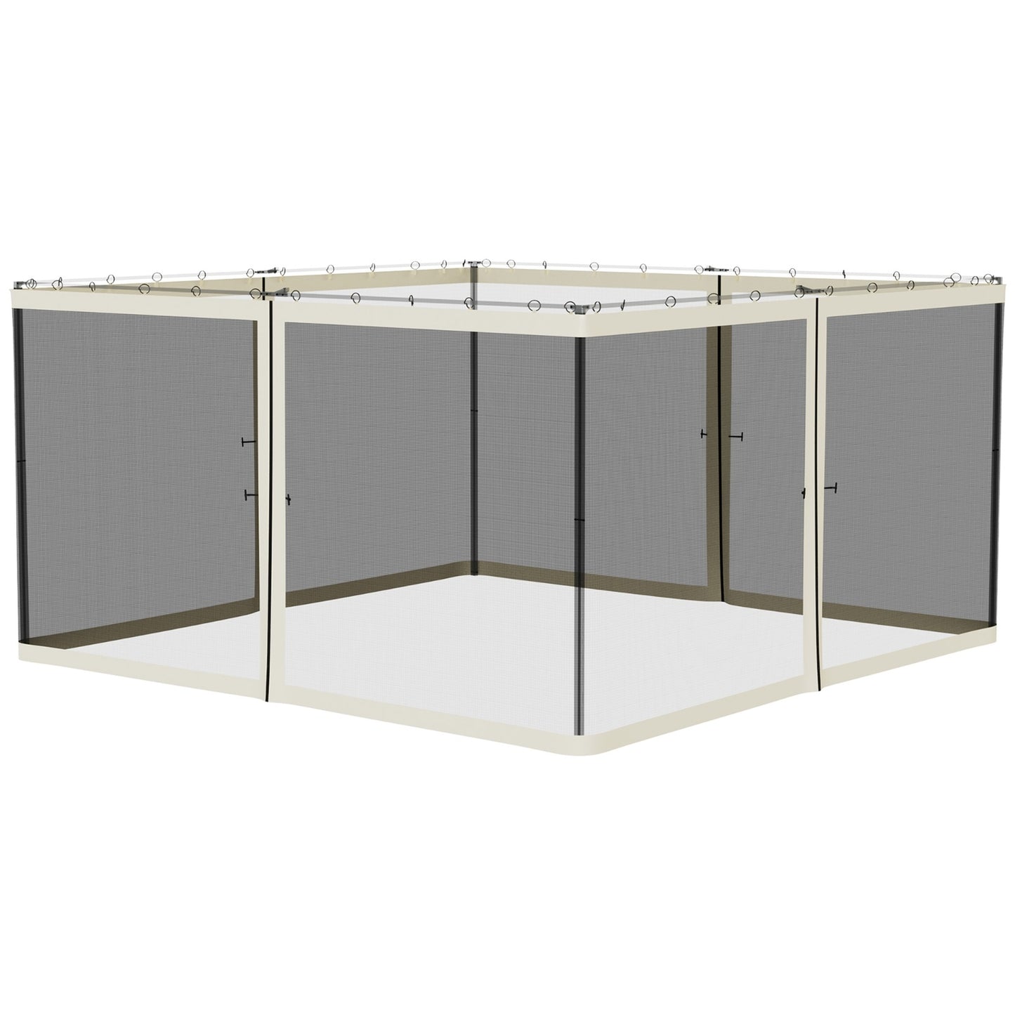 Outsunny 13' X13' Replacement Mesh Sidewall Netting For Patio Gazebos And Canopy Tents With Zippers