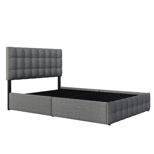 Linen Bed Frame 4 Drawers