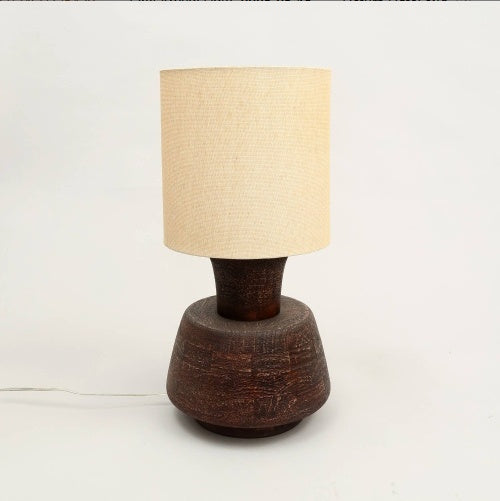 Handcrafted Artisanal Decorative Table Lamp With Wooden BaseFor Living Room-Bedroom-Home Decor-Tabletop-13X13X26.5