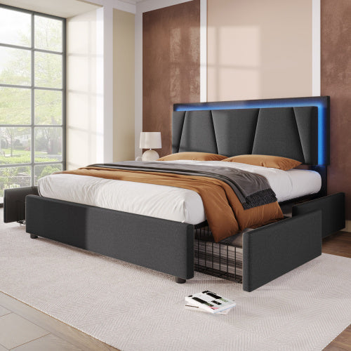 Wooden Storage Bed Bed Frame Size 160cmx200cm