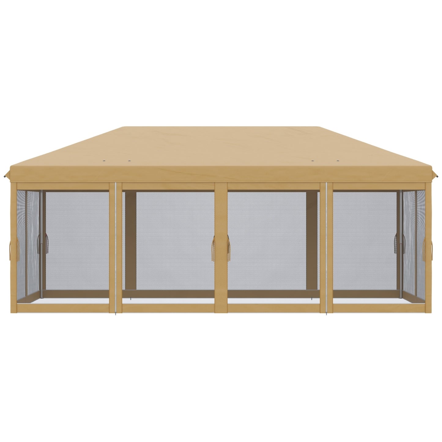 Outsunny 10' X 20' Pop Up Canopy Tent With Netting, Heavy Duty Instant Sun Shelter, Large Tents For