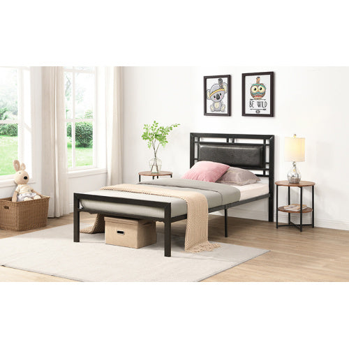 Twin Size Metal Bed Sturdy System Metal Bed Frame ,Modern Style And Comfort To Any Bedroom