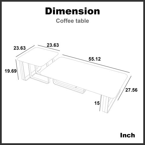 Rectangular End Table With Sintered Stone Top, Gold Metal Frame For Living Room