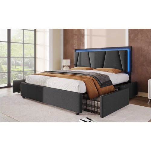 Wooden Storage Bed Bed Frame   Size  160cmx200cm