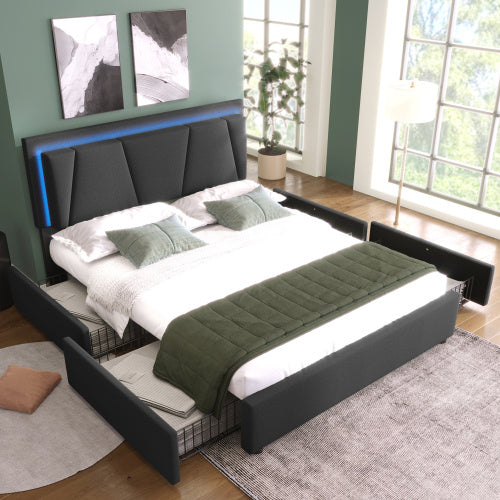 Wooden Storage Bed Bed Frame   Size  160cmx200cm