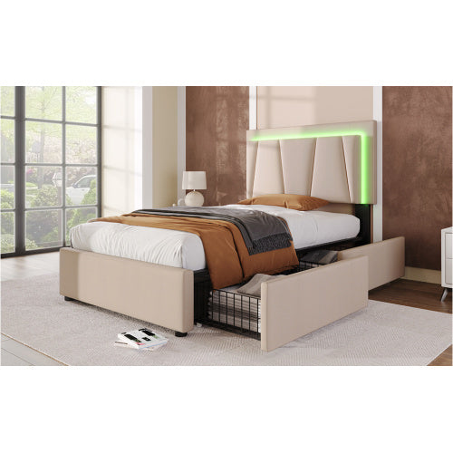 Wooden Storage Bed Bed Frame  Size  90cmx200cm