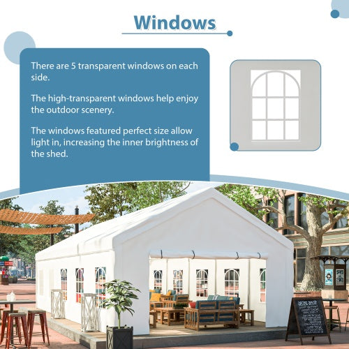 16x32FT Party Tent Heavy Duty, Large Wedding Event Shelters With 3 Storage Bags & Removable Sidewalls, Outdoor Canopy Gazebo Commercial Tents For Parties Carport Camping Garden Patio